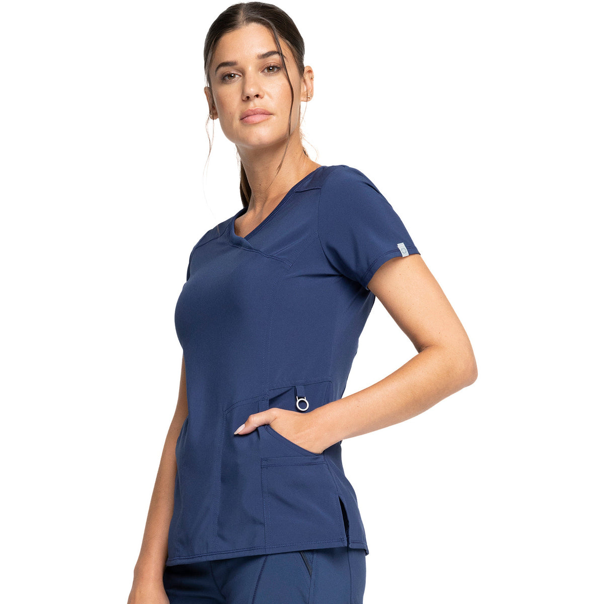 Cherokee Infinity Mock Wrap V-neck Top