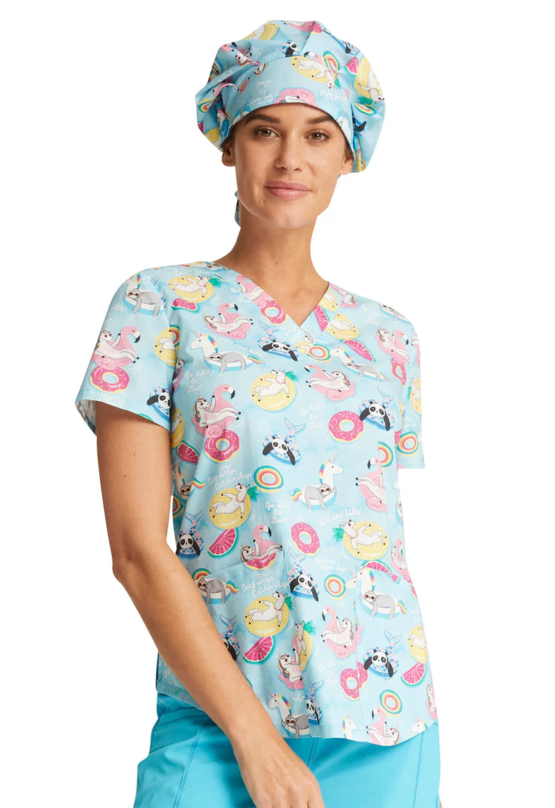 Cherokee Go With The Float Bouffant Scrub Cap