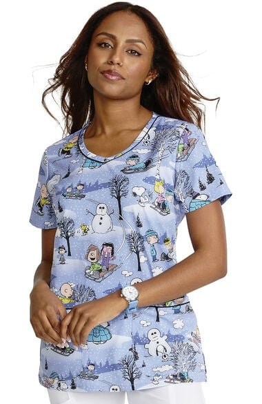 Tooniforms by Cherokee Peanuts “Skate Date” Christmas Top