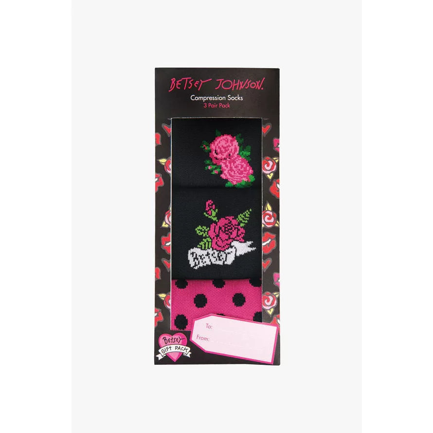 Betsey Johnson by koi 3-Pack Compression Socks