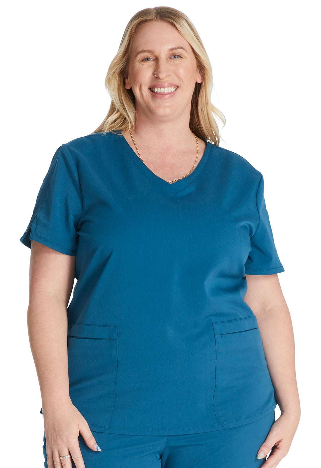 Women's 2 Pkt V-Neck  CK837A