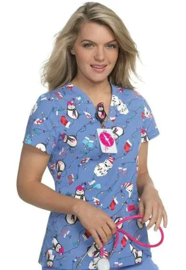 Betsey Johnson by koi Stocking Print Bell Top