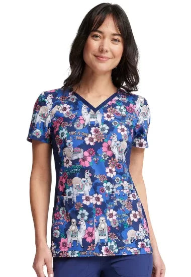 Cherokee iFlex Happy Pals V-Neck Top