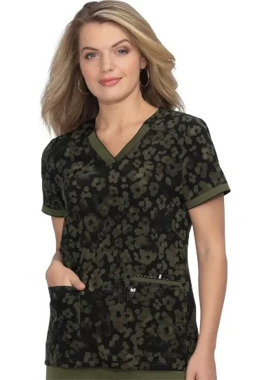 koi Next Gen Heart and Hustle Cheetah Print Top
