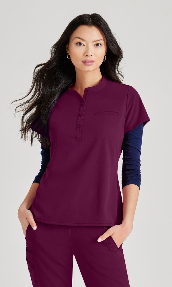 Unify  4-Pkt Henley Scrub Top BUT163