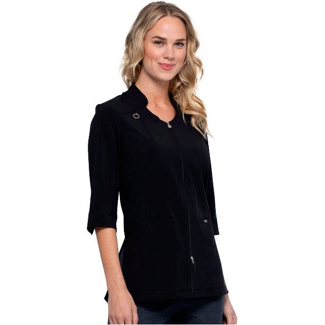 Cherokee Infinity Zip Front Tunic-Style Top