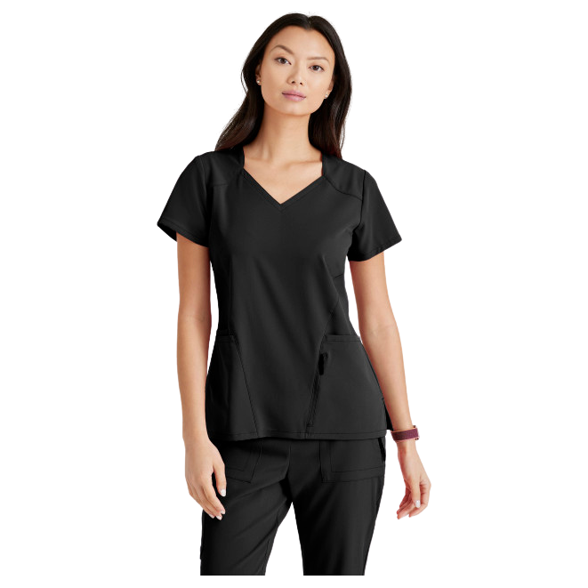 Barco Unify Gratitude 4-pocket Sweetheart V-neck Top