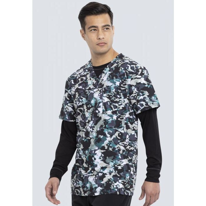 Cherokee Cool Down Camo Men's Scrub Top